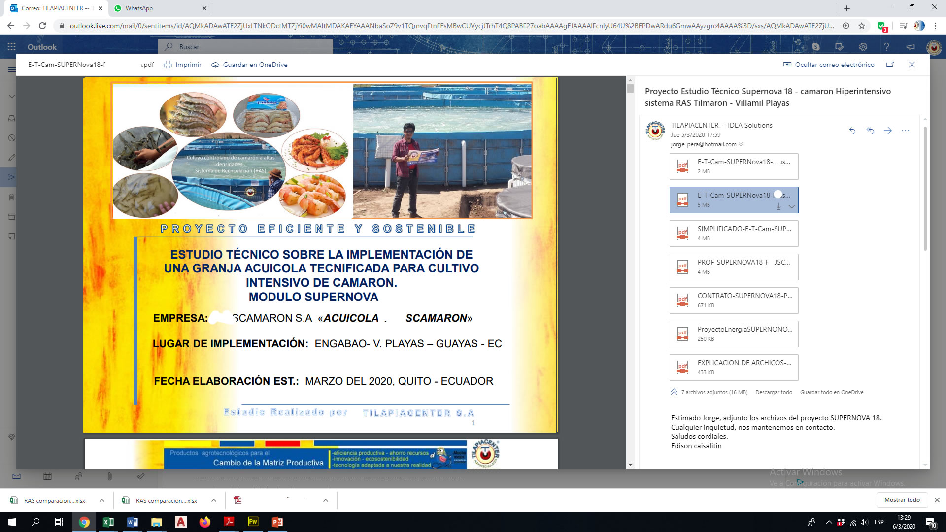 Plan de Negocio de Camarón y Tilapia Tilmaron para financiamiento
