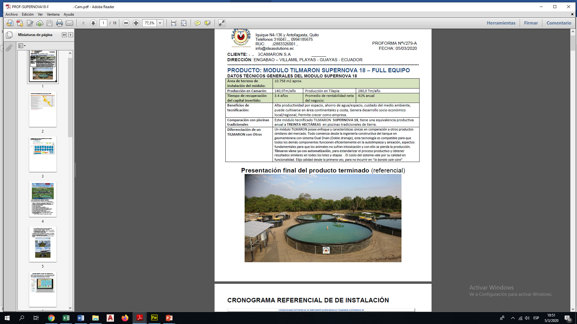 Plan de Negocio de Camarón y Tilapia Tilmaron para financiamiento