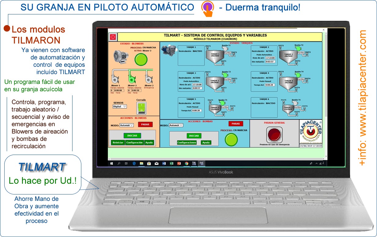 Automatización en cultivo de camarón y tilapia Tilapiacenter