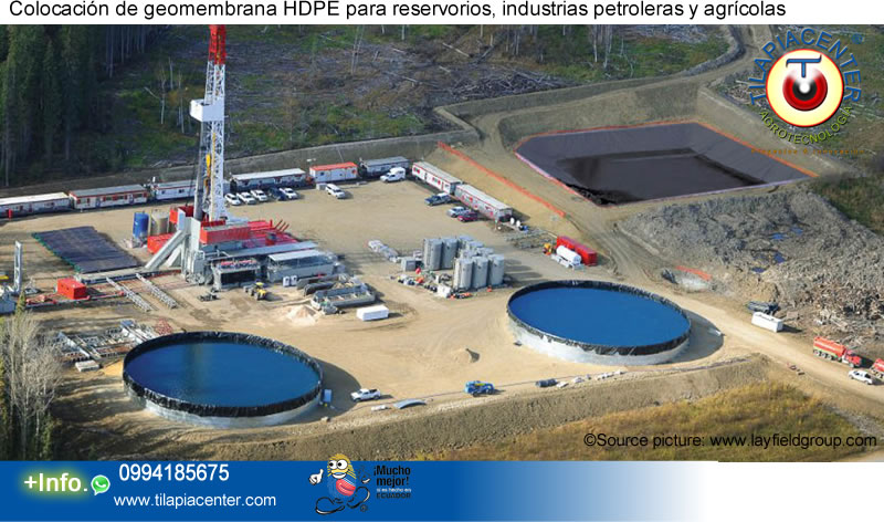 Instalación y venta de geomembrana HDPE económica para petroleras a precios bajos, en Ecuador, Guayaquil, Machala, Manabì, Esmeraldas. TILAPIACENTER